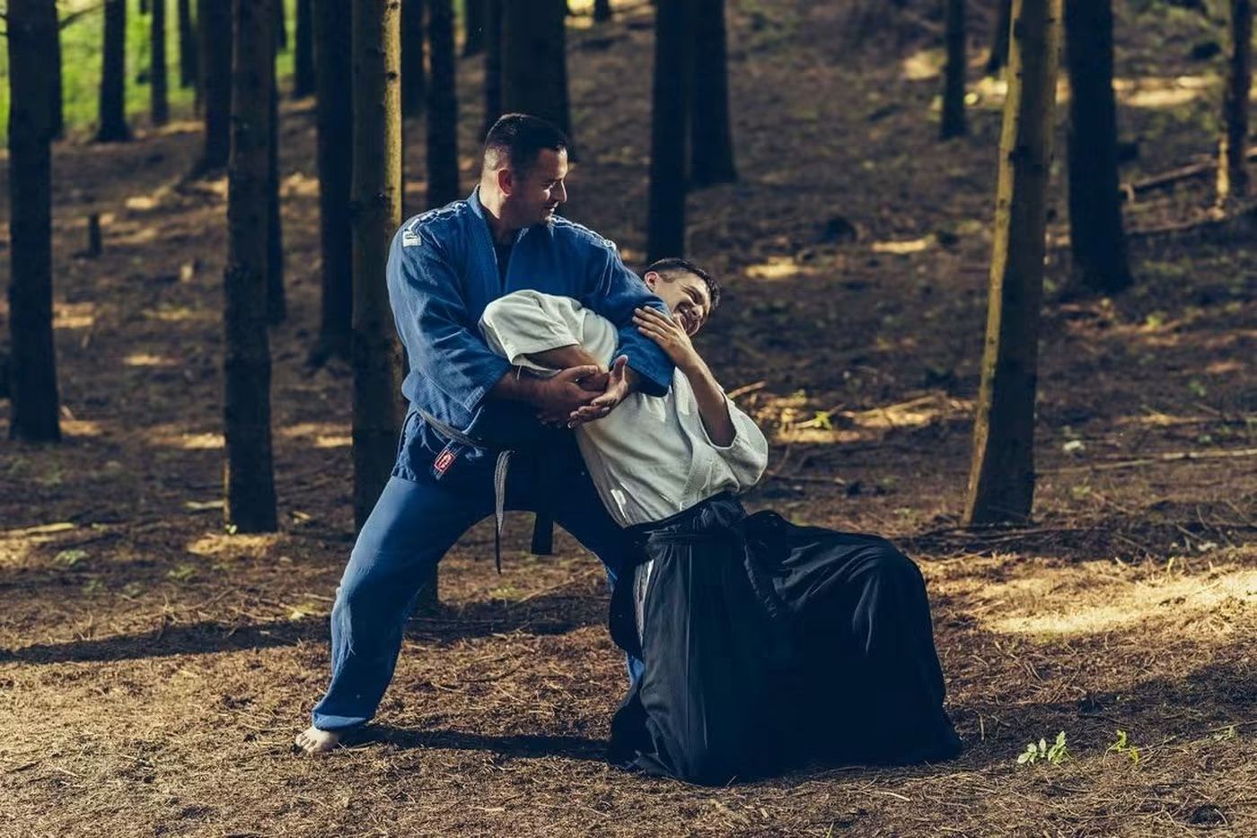 Trening realnog aikidoa u klubu Kodeks Šabac — kontrola napadača polugom